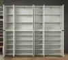 An open, empty, white wardrobe with multiple shelves and doors. Produktbild-Vorschau