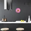 Glasuhr Wanduhr Küchenuhr Echt-Glas 30fi cm Blume rosa Produktbild-Vorschau 3