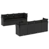 9-tlg. Garten-Sofagarnitur mit Kissen Schwarz Poly Rattan Produktbild-Vorschau 1