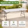 Klapptisch 180x75x74 cm Kunststoff / Stahl Gartentisch Produktbild-Vorschau 2