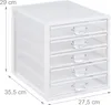 Relaxdays Schubladenbox, 5 Schubladen, beschriftbar, Akten Produktbild-Vorschau 4