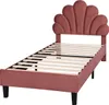 Lit Enfant Rembourré 90x200 Cm Avec Tête De Lit Fleurie Et Voir les images du produit 10