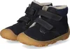 A pair of navy blue children's winter boots with tan soles and white fur lining. Produktbild-Vorschau
