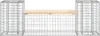 vidaXL Panchina da giardino Gabion 183x41x60,5 cm in legno Anteprima dell’immagine prodotto 3