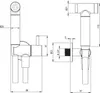 Technical drawing with dimensions of a bidet hand shower set. Náhled obrázku produktu