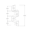 A diagram showing the dimensions of a wall shelf unit. Anteprima dell’immagine prodotto