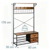 Relaxdays Garderobekast met schoenenrek, haken, 2 lades en Productafbeelding-voorbeeld 4