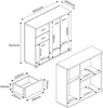 Sideboard 'Crimla' 76x80x28cm Weiß Produktbild-Vorschau 7