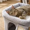 Relaxdays, mačací stromček s búdkou, škrabacou plochou a Náhľad obrázku produktu 7