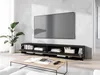 A modern living room with a TV mounted on the wall above a black TV stand. Anteprima dell’immagine prodotto