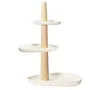 Weiße Bambus 3-stöckige Kuchenplatte 45x35x30 cm Produktbild-Vorschau 2
