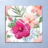Deko Glasuhr Wanduhr 30x30 Rosa Hibiskusblüten Quarz Produktbild-Vorschau 1