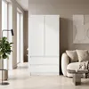 Armoire Novela, blanche, 2 portes | Armoire de chambre Voir les images du produit 11
