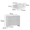 Großer Nachttisch 80x40x70cm Weiß mit 2 Schubladen, Produktbild-Vorschau 6