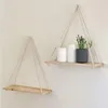 Wandplank met touw, set van 2, houten hangplank, 35 cm, Productafbeelding-voorbeeld 3