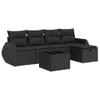 CLORIS 6-tlg. Garten-Sofagarnitur mit Kissen Schwarz Poly Produktbild-Vorschau 2