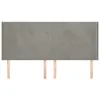 Kopfteil mit Ohren Hellgrau 183x16x118/128 cm Samt Produktbild-Vorschau 3