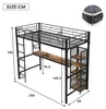 Merax Hochbett 90x200 mit Tisch und Regal, Kinderbett mit Produktbild-Vorschau 7