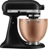 A black KitchenAid Artisan stand mixer with a hammered copper bowl. Podgląd zdjęcia produktu