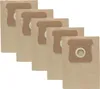 A diagonal arrangement of five disposable vacuum cleaner bags made of brown paper. Produktbild-Vorschau