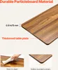Close-up of a wooden table surface with text overlays highlighting features. Produktbild-Vorschau
