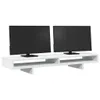 vidaXL Stojan na monitor Bílý 100x27x15 cm Materiál na bázi Náhled obrázku produktu 3