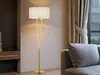 Designer Messing Stehlampe modern mit Schirm Wohnzimmer Produktbild-Vorschau 2