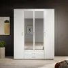 Karl Kleiderschrank 4-türig mit Spiegel 159 cm Weiß Produktbild-Vorschau 5