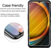 A smartphone screen protector is shown with text describing its case-friendly feature. Voir les images du produit