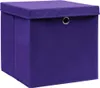 vidaXL Úložné boxy s víkem 4 ks 28x28x28 cm Fialová Náhled obrázku produktu 1