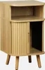 A wooden nightstand with a sliding door and an open shelf. Produktbild-Vorschau
