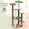 COSTWAY 152cm Kratzbaum, Katzenbaum Holz mit Plattformen, Produktbild-Vorschau 7
