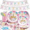 Geburtstagsparty-Set, Einhorn-Party-Set, 114-teilig, Produktbild-Vorschau 1