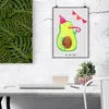 Mr. & Mrs. Panda Bild Avocado Party DIN A2 - Grau Pastell - Produktbild-Vorschau 2