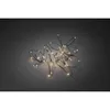 A tangled string of warm white LED lights with a black wire on a dark gray background. Produktbild-Vorschau
