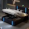 UnboxG Letto imbottito matrimoniale 160x200 cm con LED, USB Anteprima dell’immagine prodotto 3