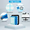 Collage of vacuum cleaner filters with text descriptions of features. Produktbild-Vorschau