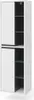 A tall, narrow cabinet with two sections, each with a sliding door on the left and open shelves on the right. Náhled obrázku produktu