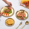 Talíře z nerezové oceli, sada 2 kusů, kulaté talíře, kovové Náhled obrázku produktu 6