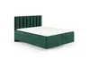 A green upholstered bed with a white mattress on a white background. Náhled obrázku produktu