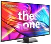 A Philips Ambilight TV displaying colorful abstract graphics and text. Produktbild-Vorschau