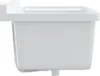A side view of a white resin sink mounted on a wall. Produktbild-Vorschau