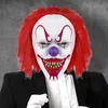 Gruselige Halloween-Clown-Maske mit rotem Haar, Vollkopf, Produktbild-Vorschau 5
