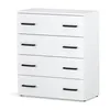 A white chest of drawers with black handles against a white background. Produktbild-Vorschau