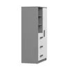 A 3D render of a gray and white children's bookshelf with gray handles. Náhled obrázku produktu