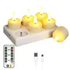 Tekoo LED-Kerze LED Teelichter mit Ladestation, 6er Set mit Produktbild-Vorschau 1