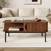 Table basse Merax avec portes coulissantes et pieds en Voir les images du produit 6
