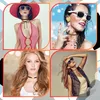A collage of four images featuring women wearing various fashion accessories, including necklaces and sunglasses. Produktbild-Vorschau