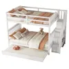 140x200cm Etagenbett mit Ausziehbett & Treppenregal, Hohe Produktbild-Vorschau 14