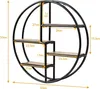 COSTWAY scaffale da parete rotondo, scaffale sospeso con 4 Anteprima dell’immagine prodotto 2